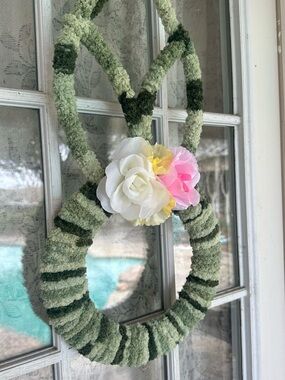 Handmade Bunny Ear Wreath | Spring Door Decor | Cottagecore Floral Wreath